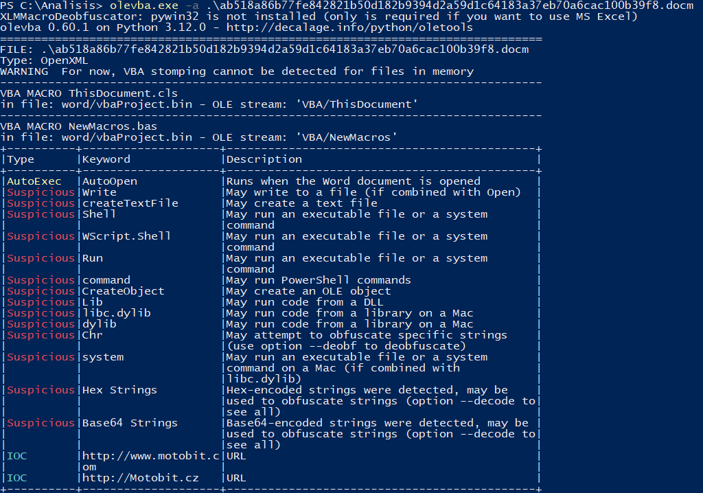 Olevba -a result alt text
